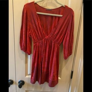 Red tie dyed tunic top M